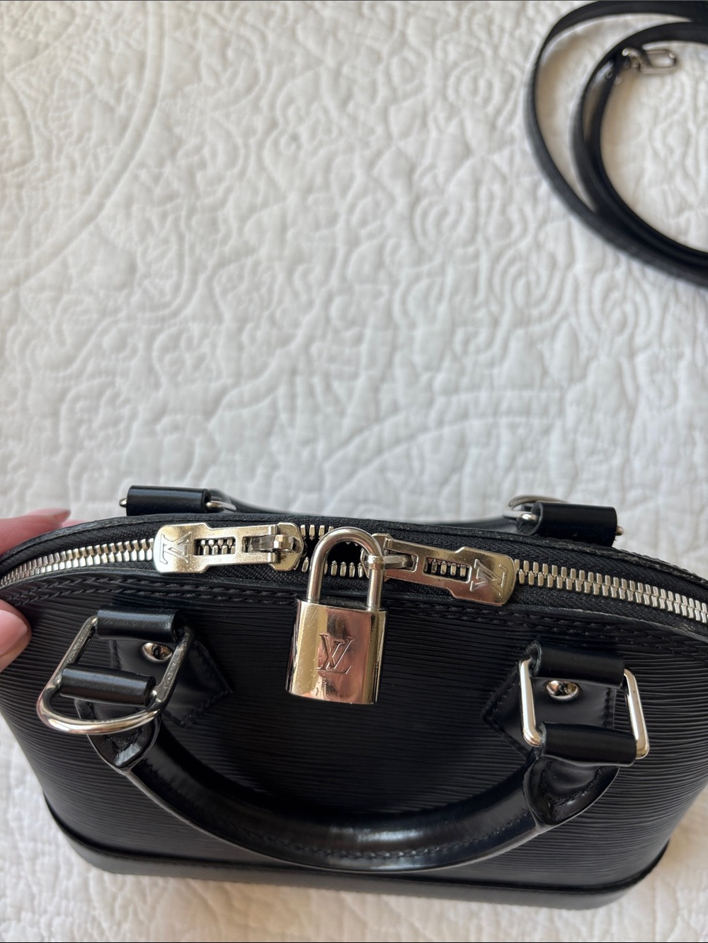 Louis Vuitton Black Epi Alma BB with Strap and Dust Bag - Picture 8 of 14